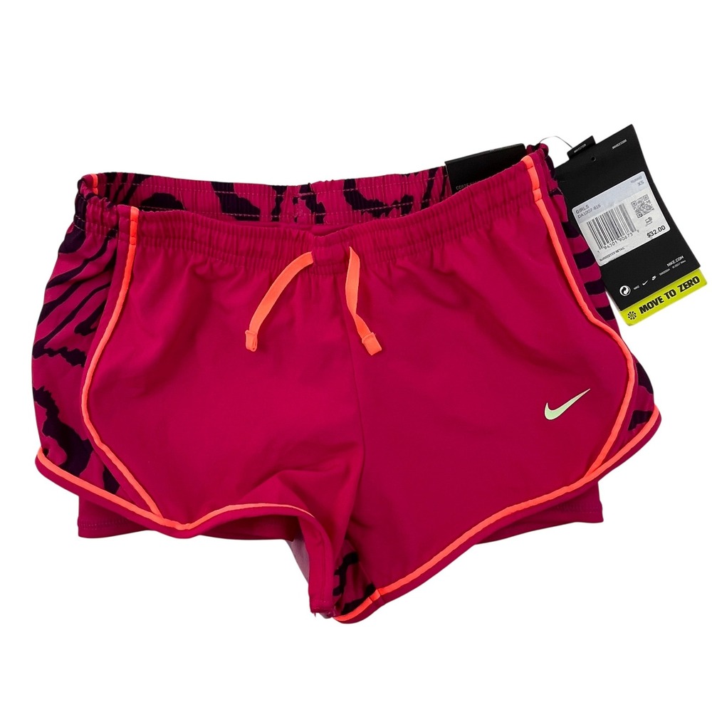 Nike Girls' Dri-FIT Tempo Running Shorts Pink Glow In The Dark XS NWT FLAW